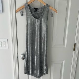Metallic silver racer back mini dress